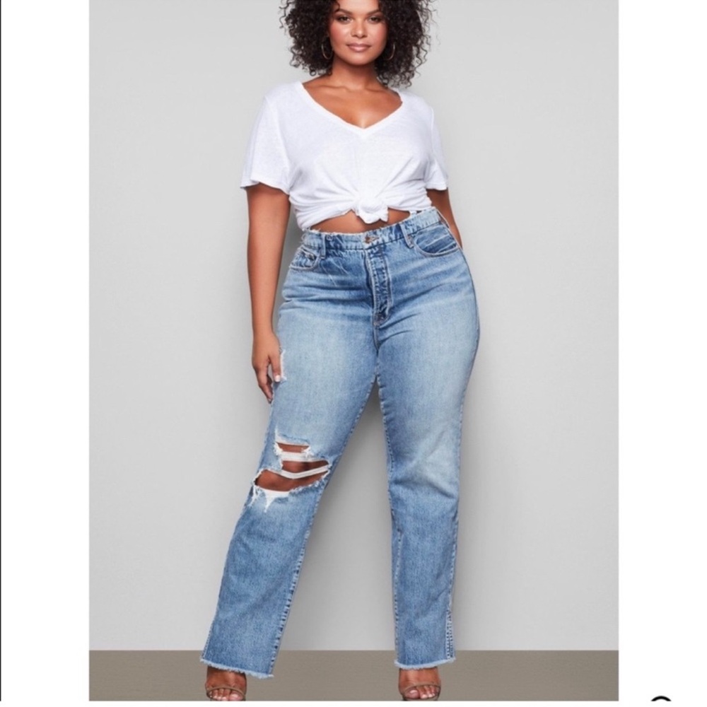 Good American distressed Boy Jeans